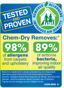 98% of carpet and upholstery allergens are removed by Chem-Dry's hot carbonating extraction process - image